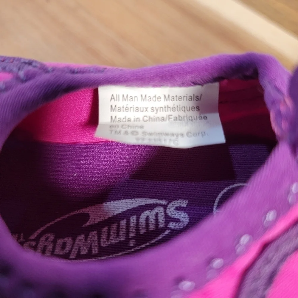 Swimways Pink Purple Bird Water Shoes Swim Shoes Neoprene Size Toddler 7/8